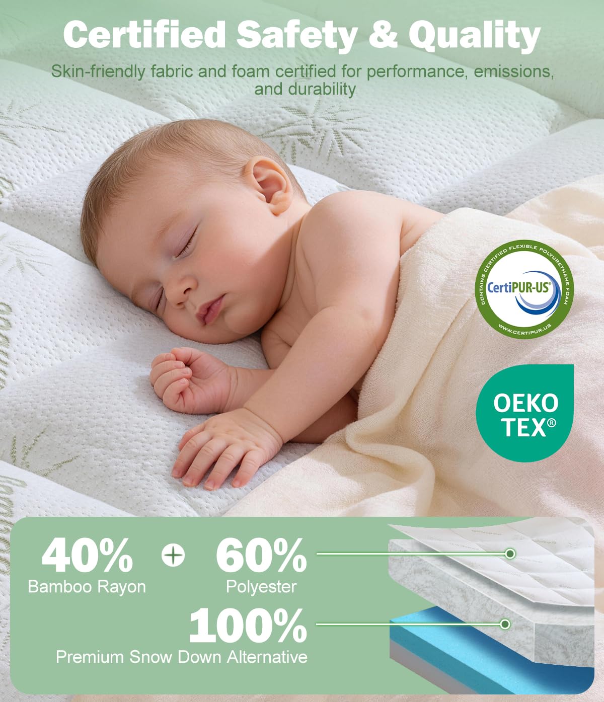 Fracho 4 Inch King Memory Foam Mattress Topper, Dual Layer Design with 2" Bamboo Rayon Pillow Top & 2" Cooling Gel Memory Foam, CertiPUR-US Certified Medium-Firm Bed Topper for Pressure Relief
