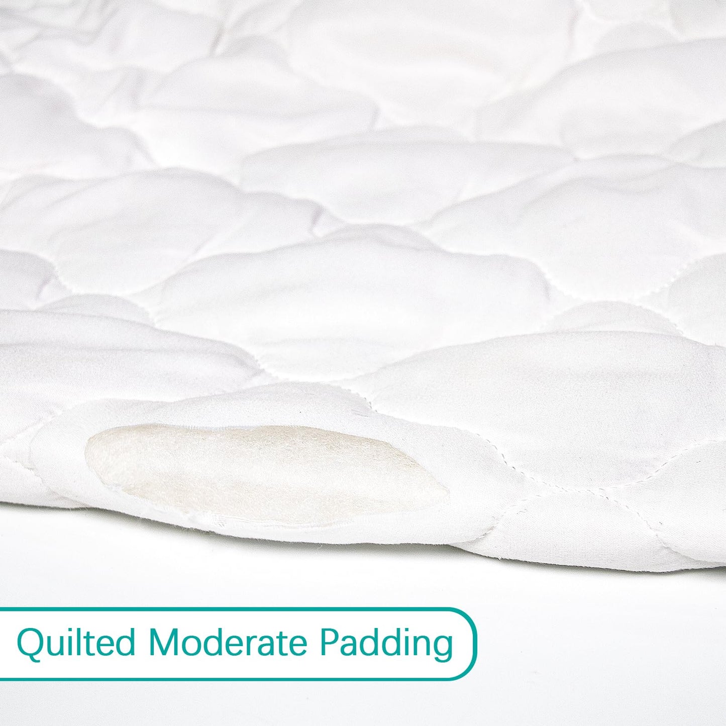 Crib Mattress Protector Sheets Fitted Waterproof Crib Mattress Pad Cover, Noiseless & Machine Wash 100% Absorbent Crib/Toddler Mattress Protector Sheet Quilted, White, 52" x 28"