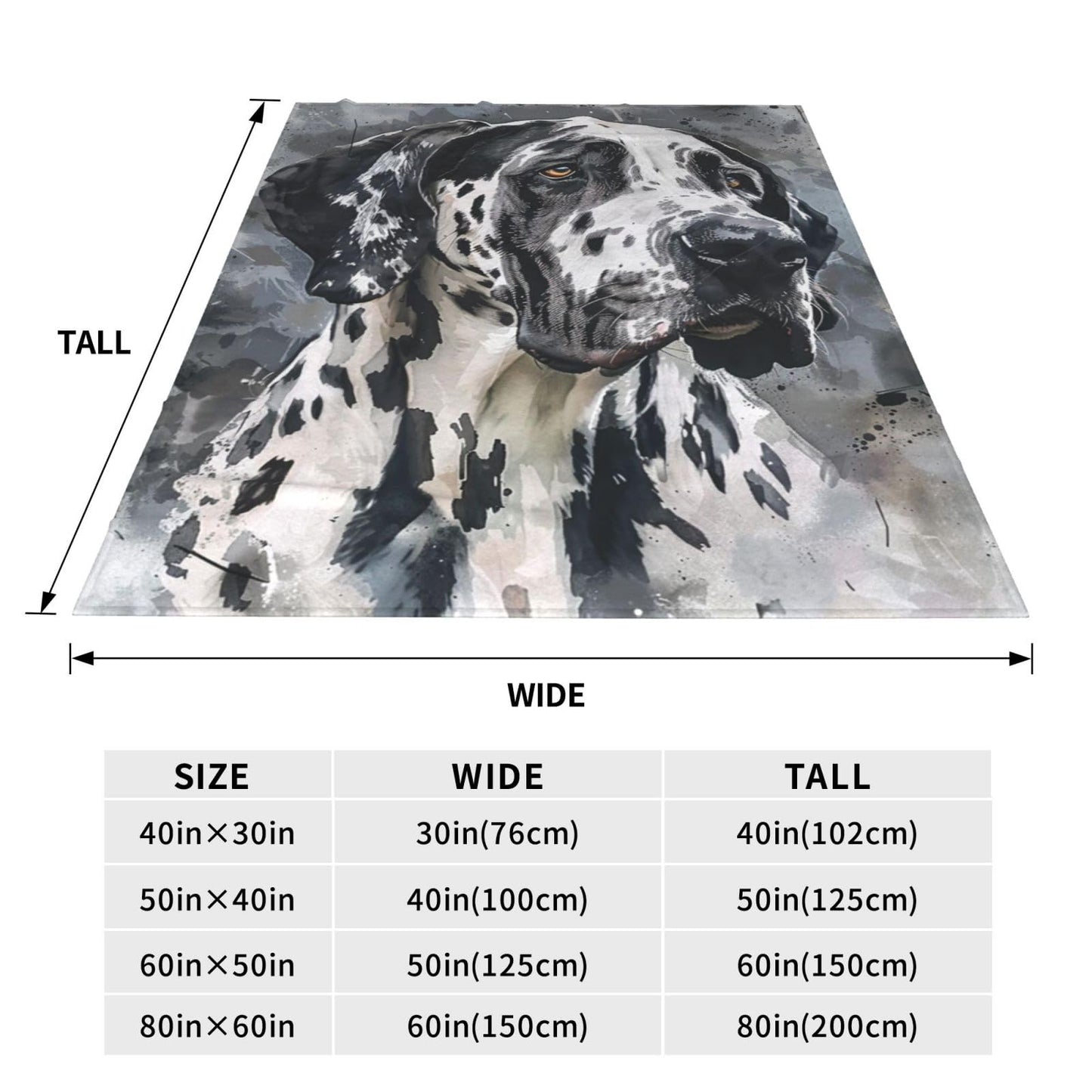 TZJCCMAY Great Dane Blanket for Kids Women Adults, Dog Lover Throw Blankets, Soft Lightweight Fleece for Bed Sofa Home Living Room Decor, Birthday Gifts, 50x60in