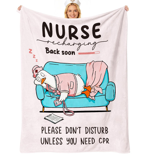 Nurse Appreciation Gifts for Women Men, Soft Flannel Nurse Throw Blanket, 2026 Nursing Week Graduation Gift, LPN RN Gifts for Nurses Practitioner Nursing Birthday Student Graduate Gift Ideas 50"x60"