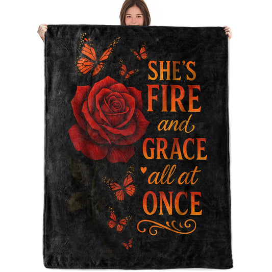 RQTWC Retro Rose Floral Throw Blanket, Gifts for Women Girls, Minimalist Vintage Flannel Warm Blankets for Travel Couch Bedroom Living Room, Flower and Black Background Pattern Decor 50"X60"