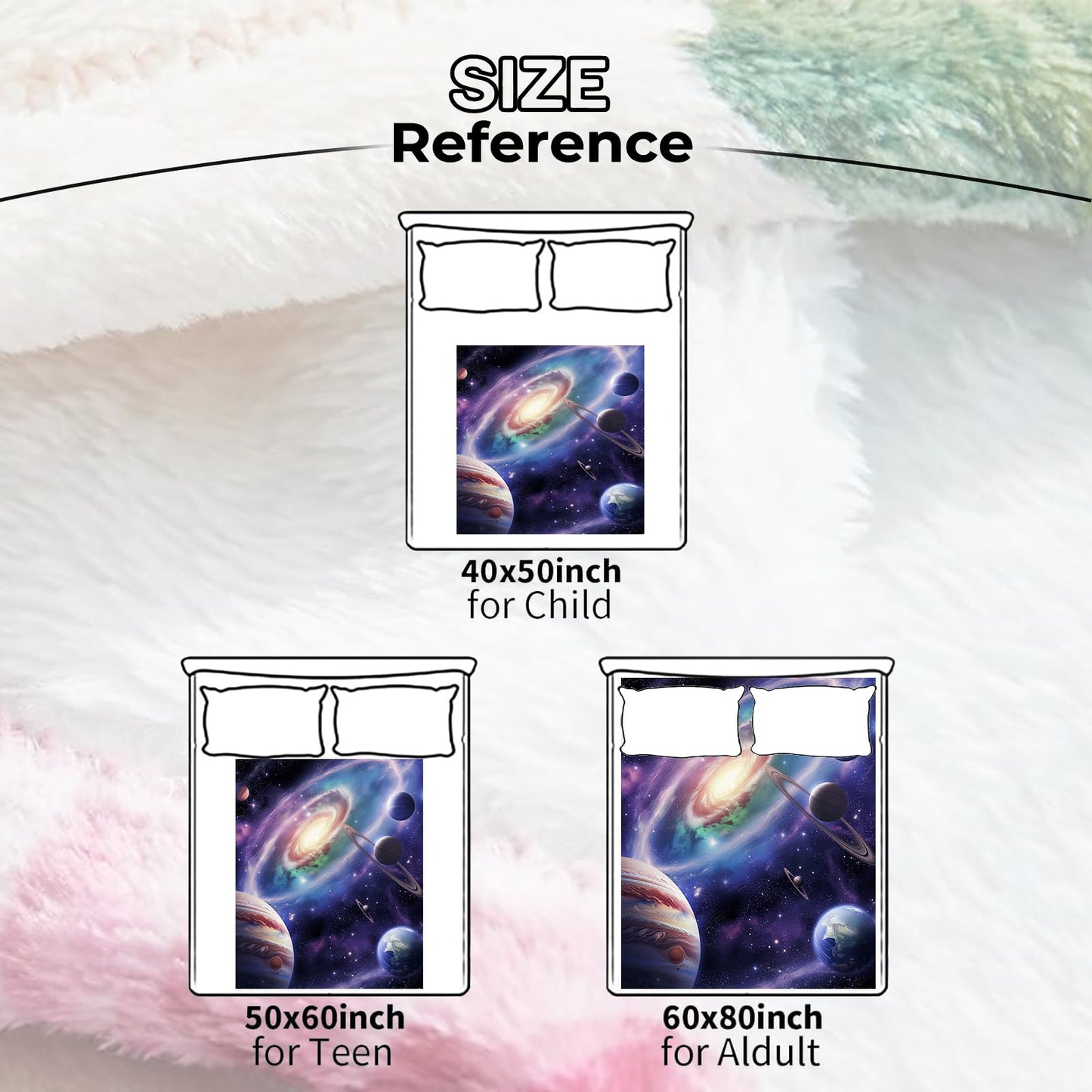 amepay Galaxy Blanket Ultra Soft Flannel Fleece Throw Blankets - Cozy & Warm for Couch, Bed, Travel - Lightweight Plush for Outdoor Stargazing 60x50 inch