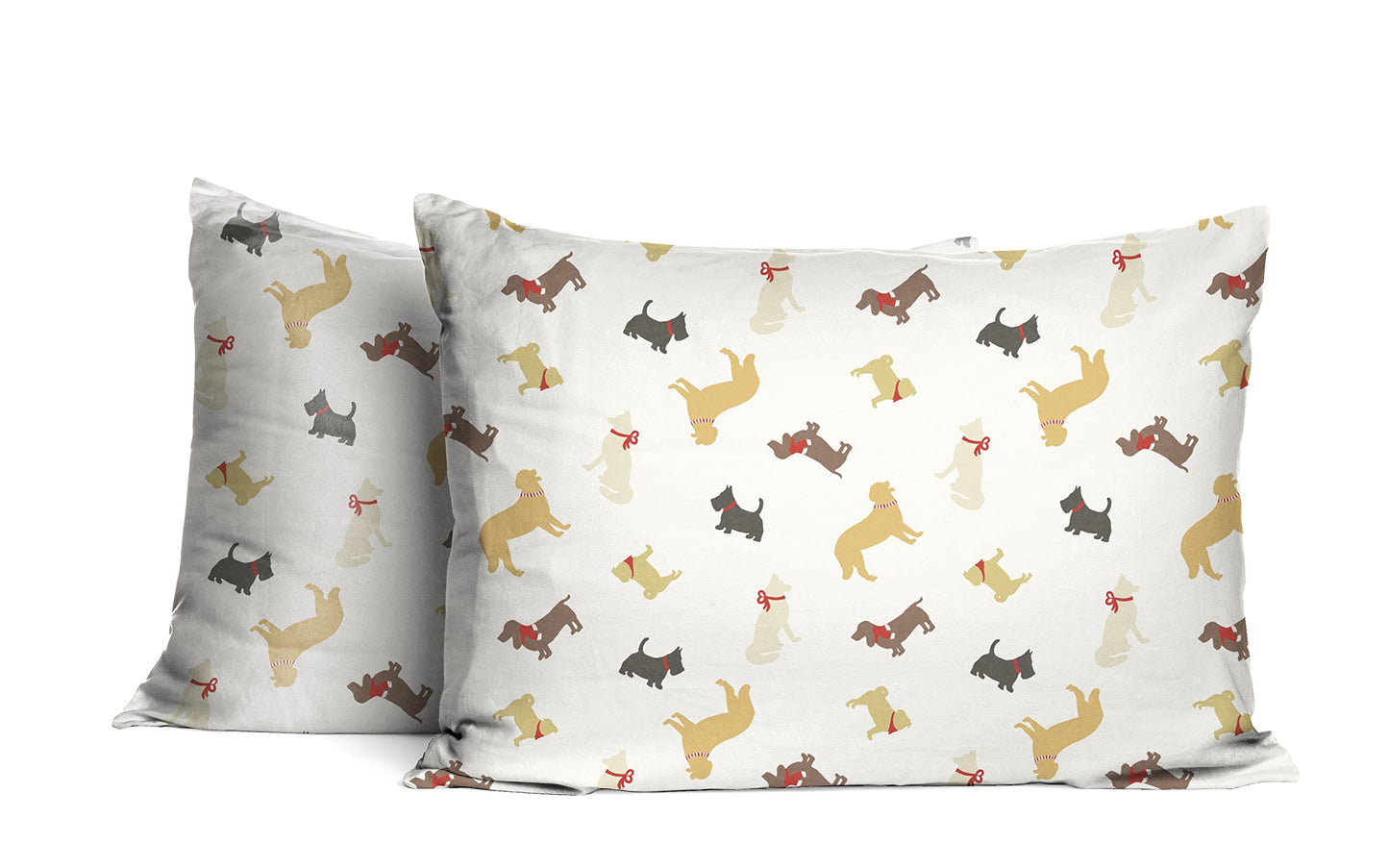 Pointehaven Flannel 170 GSM Sheet Set,Queen Winter Dogs