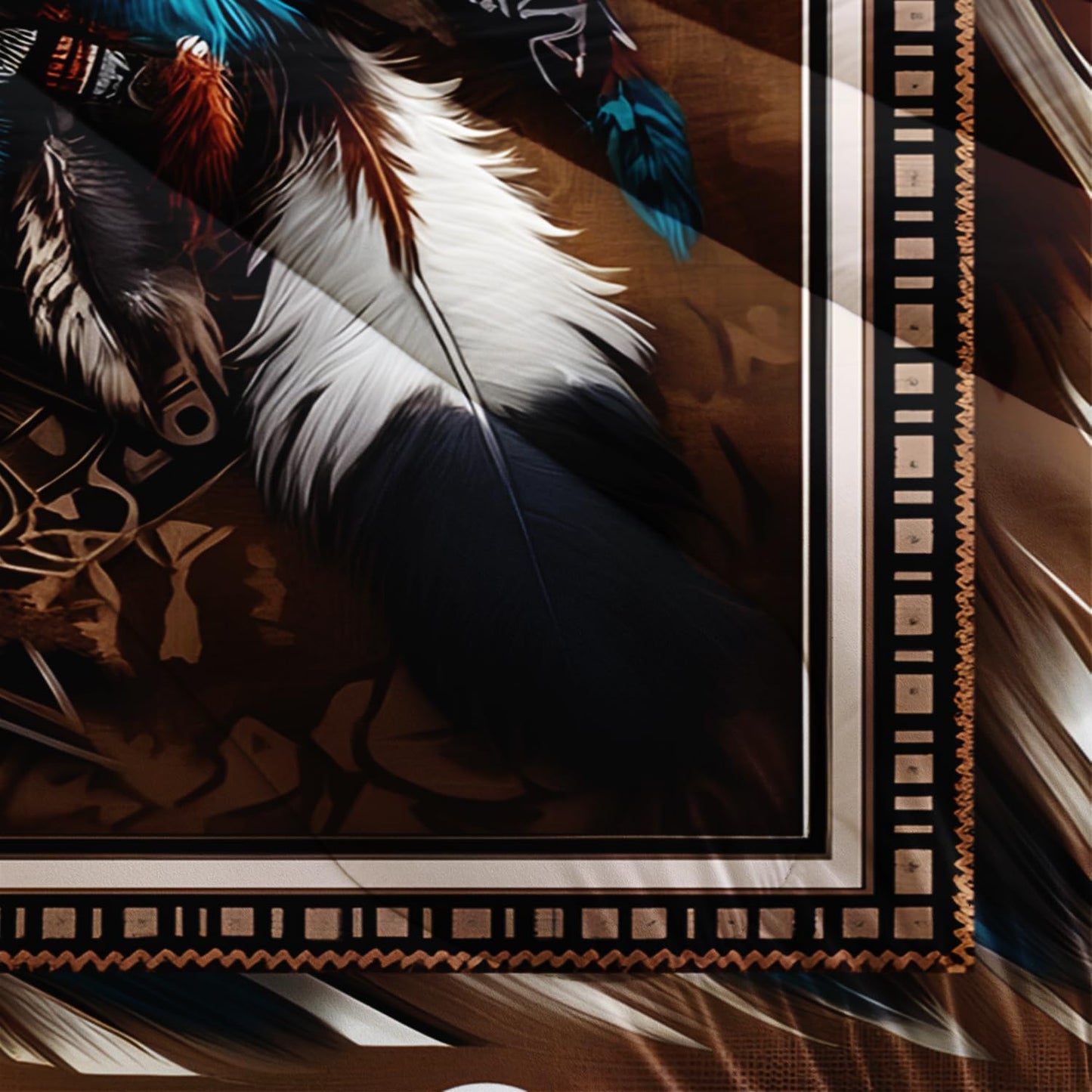 HOSIMA Wolf Twin Comforter Set,Tribe Decoration Print Animal Bedding for Teens Boys Room Decor,Lightweight Fluffy Dreamcatcher Feather Pattern Wolf Bedding Set for Kids with 2 Pillowcases.