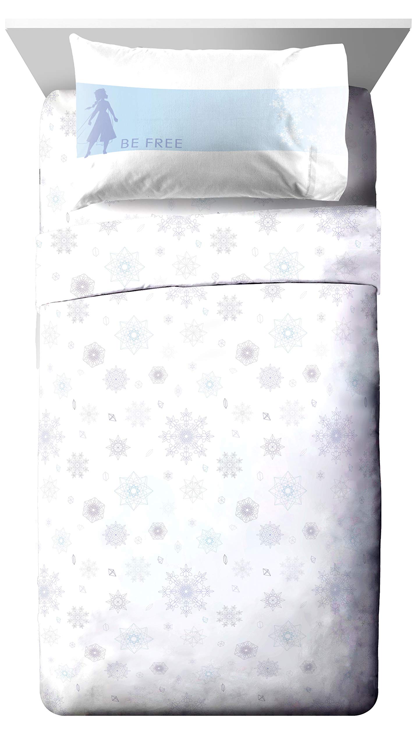 Disney Frozen 2 Elsa Color Block 5 Piece Twin Bed Set - Includes Reversible Comforter & Sheet Set Bedding - Super Soft Fade Resistant Microfiber - (Official Disney Product)