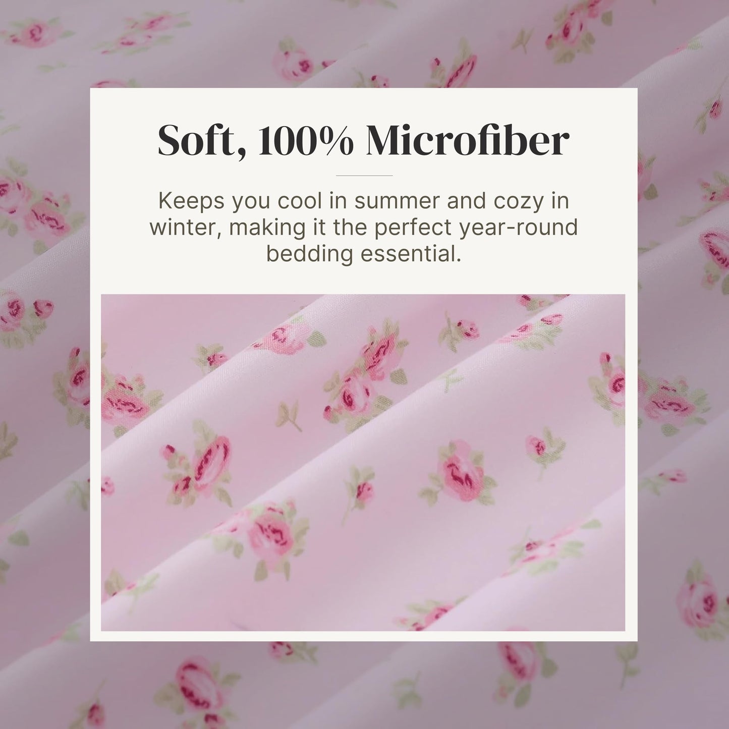 Modern Threads Silky Soft Microfiber and Wrinkle Free Sheets - Luxurious Microfiber Bed Sheets Includes Flat Sheet, Fitted Sheet with Deep Pockets, & Pillowcases Blush, Queen