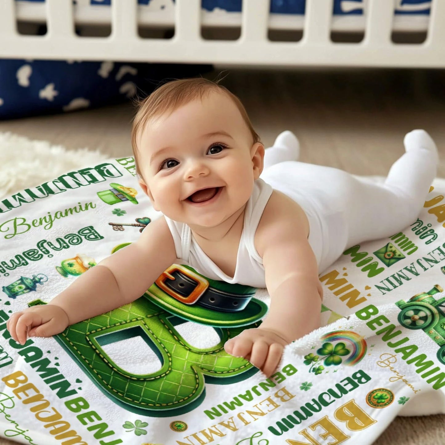 Personalized St Patrick's Day Blanket Soft Fuzzy Flannel Throw 40"x30" Decor for Bed Sofa