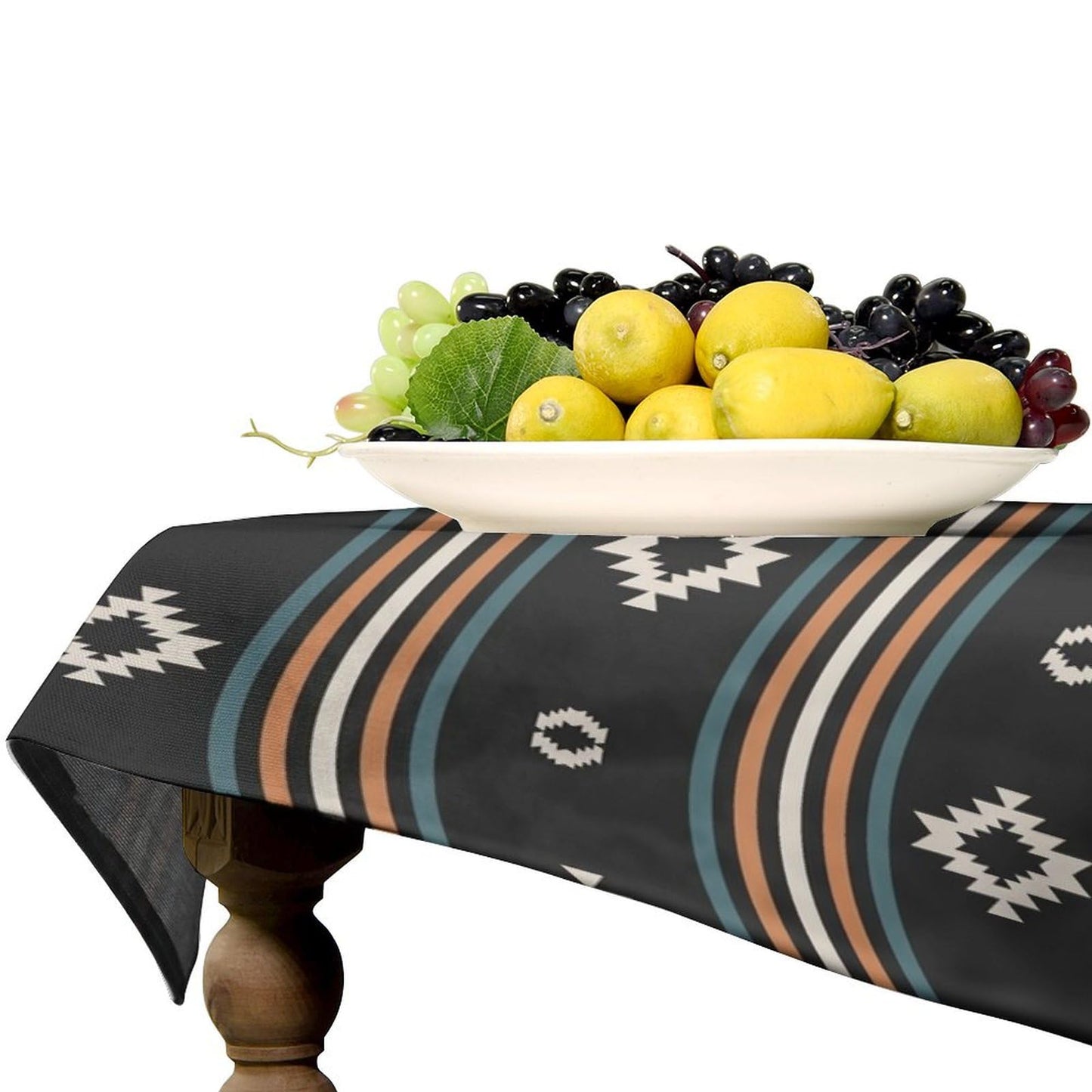 Aztec Tablecloth,Western Ethnic Geometric Stripe Print Table Cloth for Farmhouse Home Kitchen Dining Party Patio Indoor Outdoor Rectangle 55x55in
