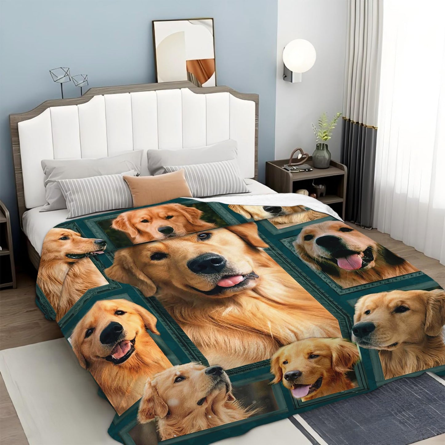 Tijuboni Golden Retriever Throw Blanket Dog Gifts for Girls Boys Women Men Kids Adults Soft Flannel Fleece Blanket for Couch Sofa Bed Home Decor 40"x50"