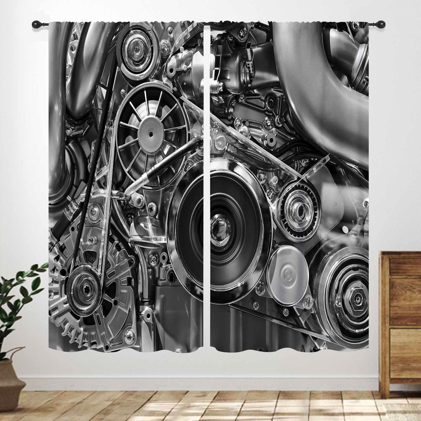 Man Cave Curtains,Retro American Auto Car License Plates Drapes Treatments for Boys Men Teens Bedroom Living Room Kitchen Window Decor 2 Panels,42X45 Inch