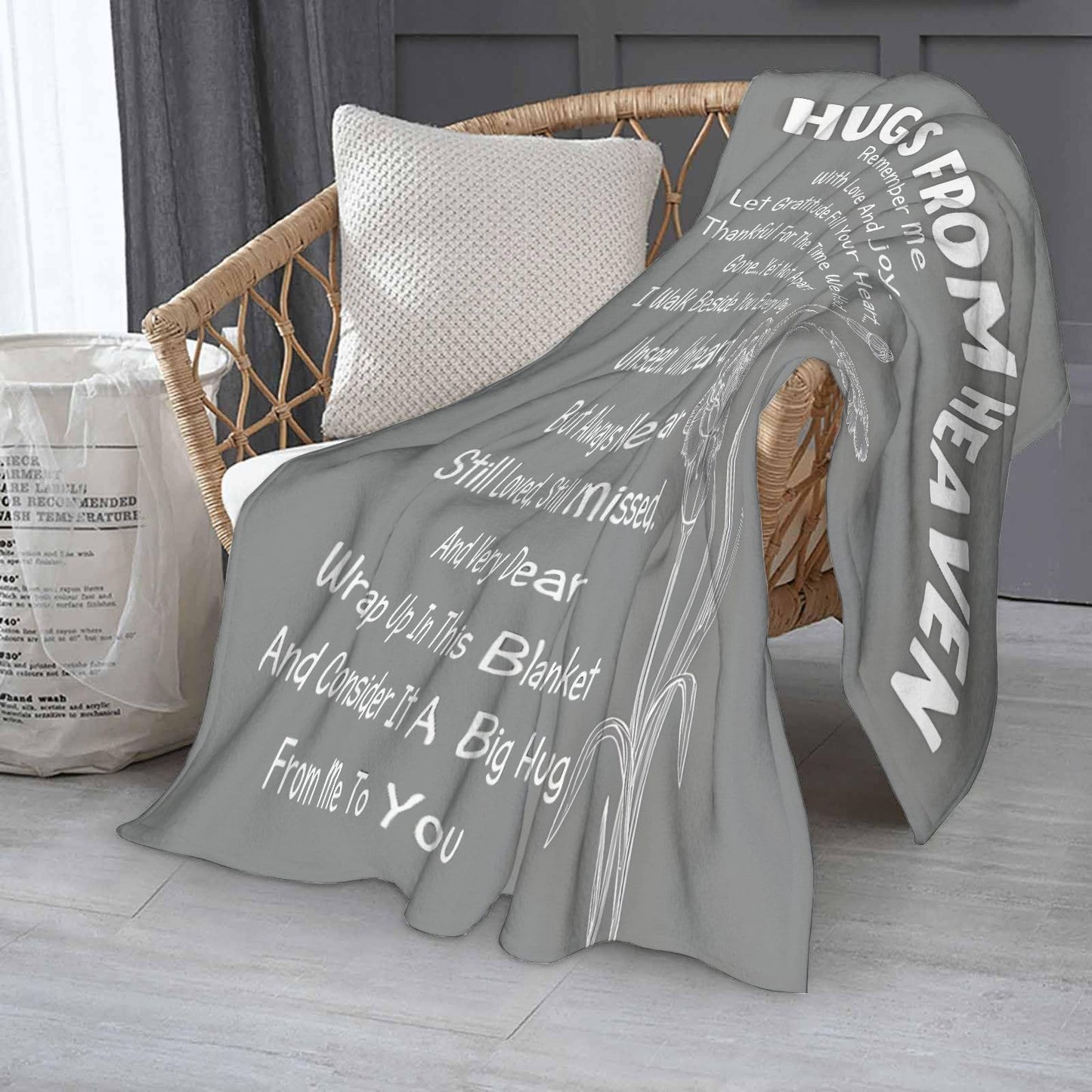 Sending You A Big Hugs So Its There When You Need It Blanket Cozy Flannel Comfort Throw Sympathy Healing Gift Encouragement Blanket for Family and Friends (White 17, 50x60in(127cm*153cm))