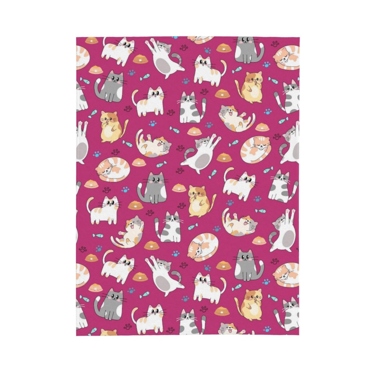 Cute Cat Blanket with Cats Rose Pink Throw Blankets Fuzzy Soft Cozy Blankets 50"x40" Soft Throws Warm Lightweight Plush Fleece Throw Blanket for Kids Men Women Gift Bed Couch Sofa