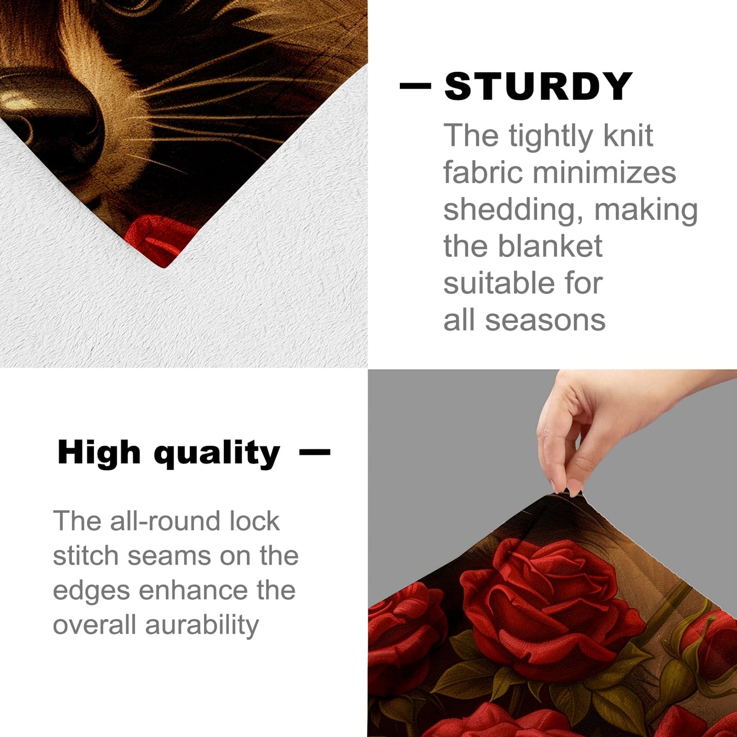 cromcu Raccoon Blanket for Kids and Adults, Holding a Bouquet of Rose, Flannel Throw Blankets, Lightweight Warm Soft for Sofa Couch Bed Romantic Decor Gifts, Single-Sided Printing, 50x60 Inches