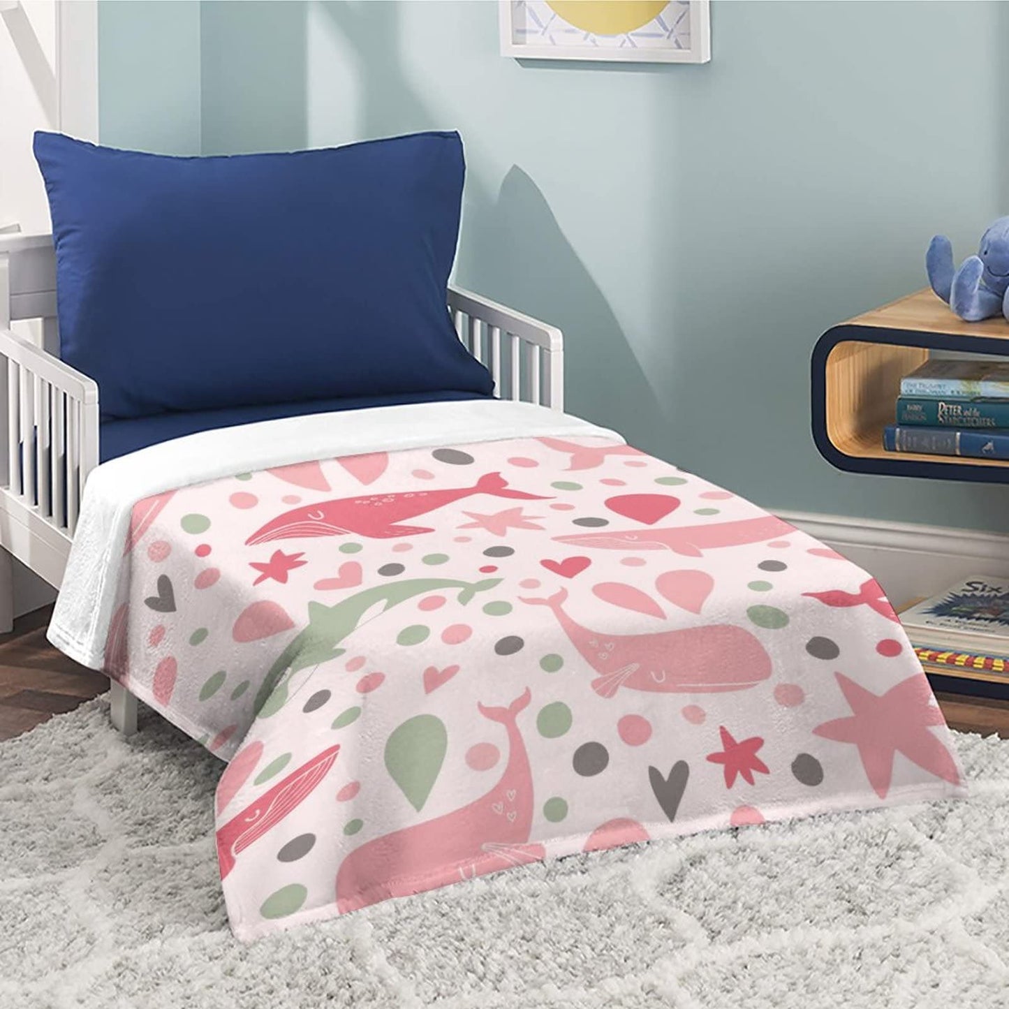 Joyidec Whale Pink Super Soft Winter Comfy Throw Blanket Flannel Fleece Lightweight Blanket for Couch Car Bed 50x60 in