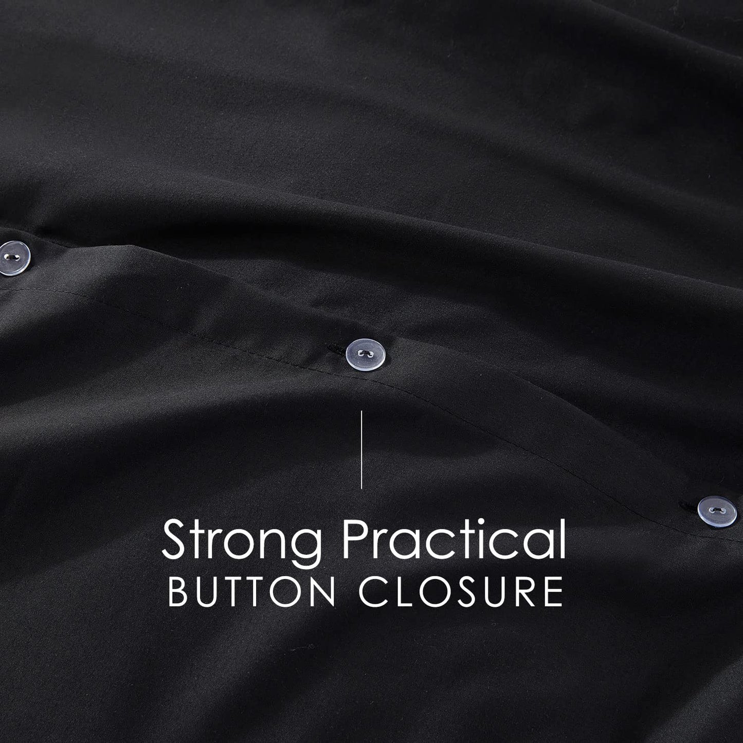 Hearth & Harbor Queen Size Duvet Cover & Bed Sheet Set Black, 7 Piece Soft Double Brushed Bedding Set, Includes Duvet Cover, Flat Sheet, Fitted Sheet, Pillowcases and Pillow Shams
