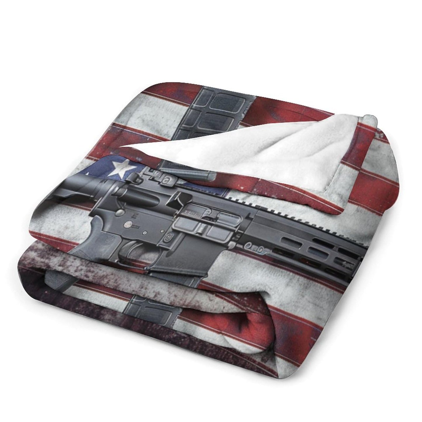 TOWINSFB Military American Flag Throw Blanket, Warm Cozy Soft Blanket Gun Theme Rustic Blanket for Bed Couch Sofa, 30"x40"