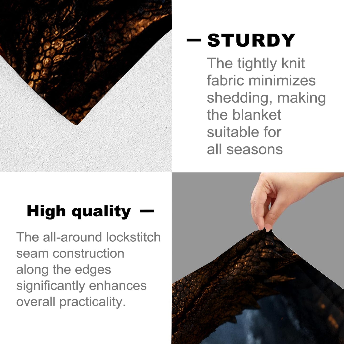 cromcu Majestic Dragon Flannel Blanket, 60" x 50", Soft Warm Cozy Decorative Throw with Black Creature and Dark Cave, Fantasy Gifts for Boys Teens Dragon Lovers, Sofa Couch Bed Living Room Bedroom