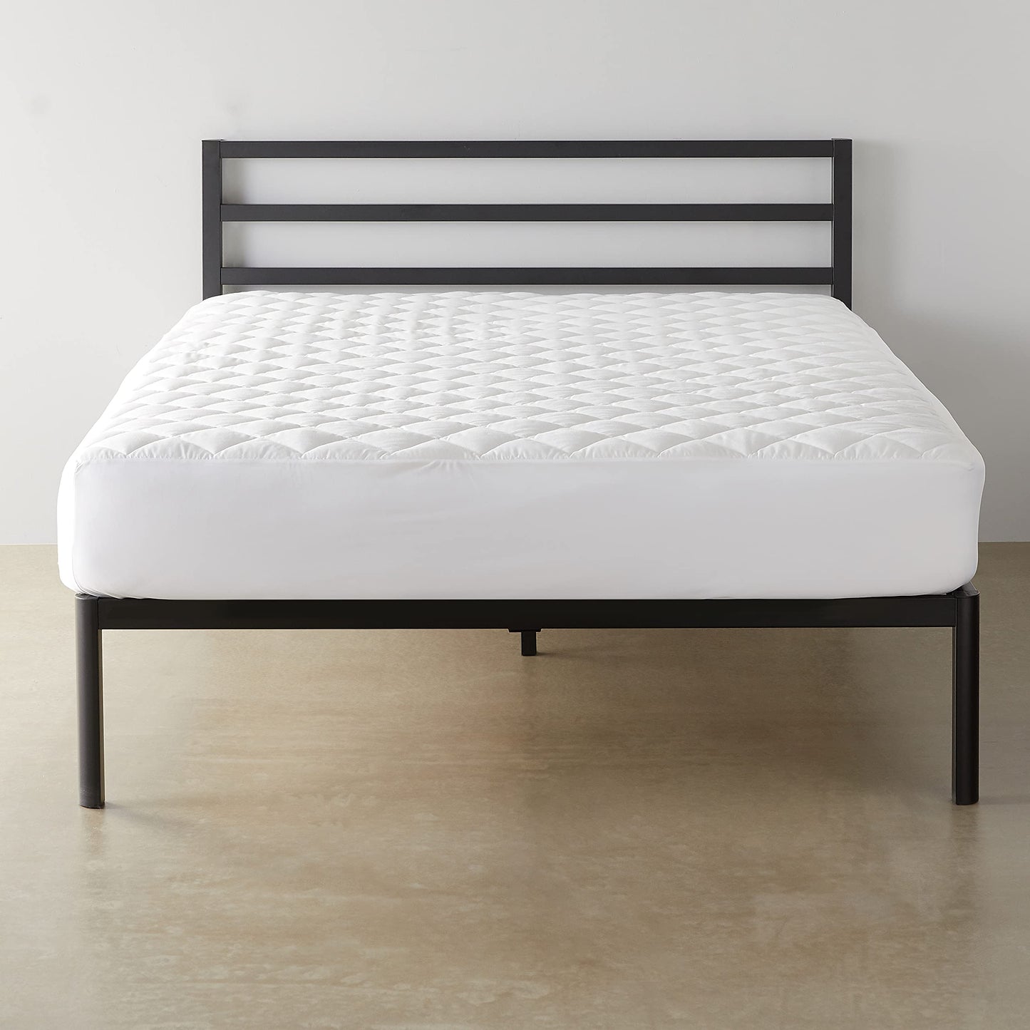 Amazon Basics Hypoallergenic Breathable Quilted Mattress Topper Pad, 18 Inches Deep, Fitted, Machine Washable, Full Size, White