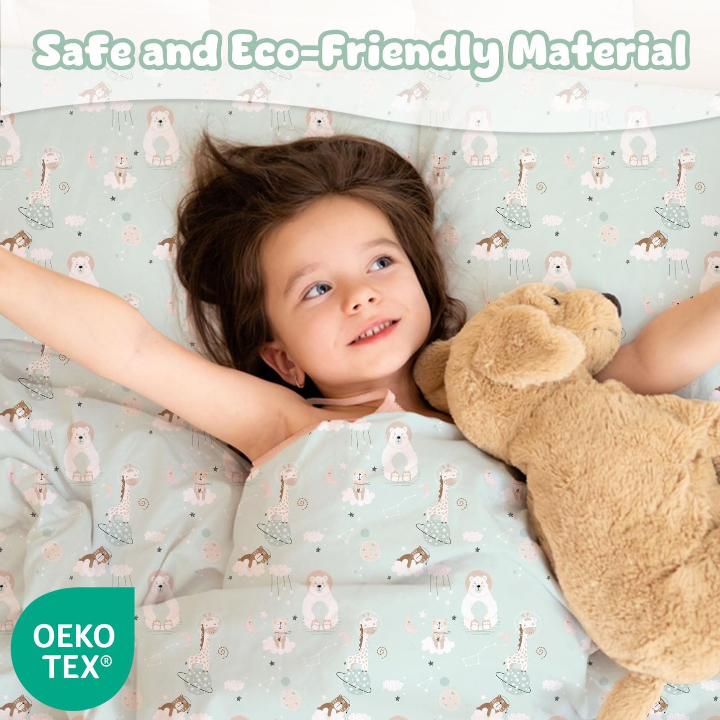 LONAVA Twin Sheet Set Kids - Starry Zootopia 3 Pieces Soft Cute Microfiber Bed Sheet for Boy Girls Teens, Oeko Texted Breathable Cooling Fabric & Deep Pocket Full Elastic Sheets