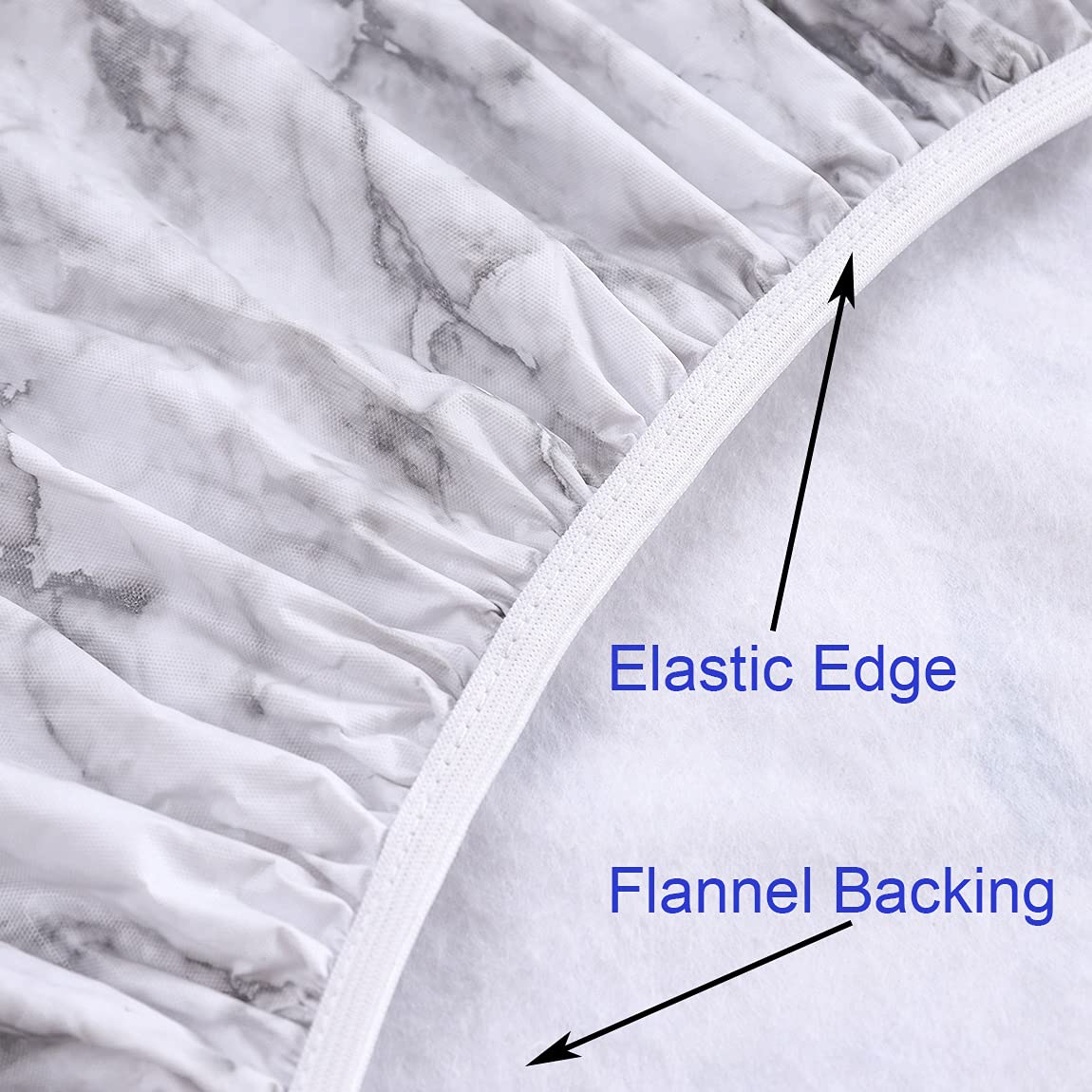 Walrus Round Vinyl Fitted Tablecloth with Flannel Backing Elastic Edge Design Table Cover Waterproof Oil-Proof PVC Table Cloth Stain-Resistant Best for 37"-44" Round
