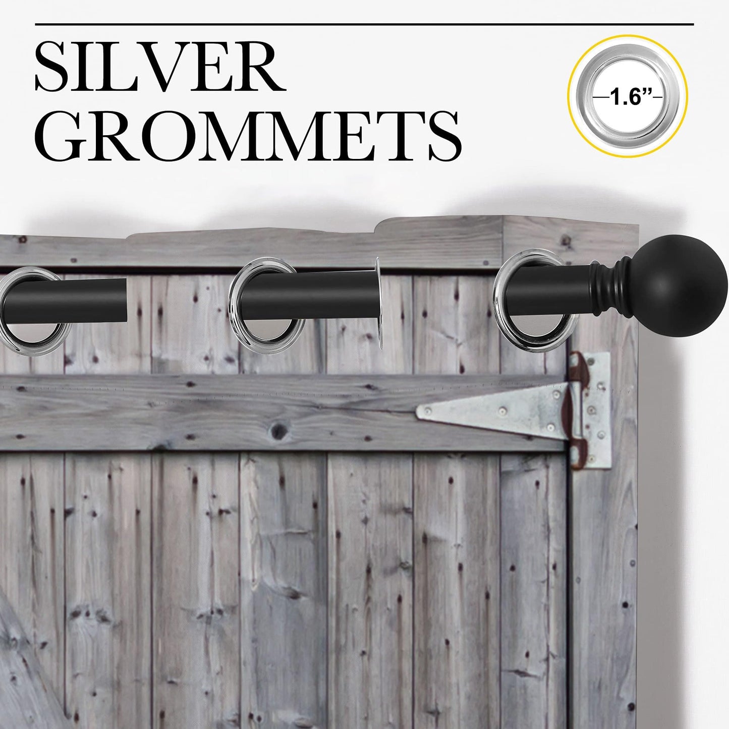 PYMATYTN Wooden Barn Door Grommet Blackout Curtains for Boy Girl Bedroom, Old Farmhouse Door On Country Farm Thermal Insulated Home Window Drapes for Living Room Darkening, 84x72 inch
