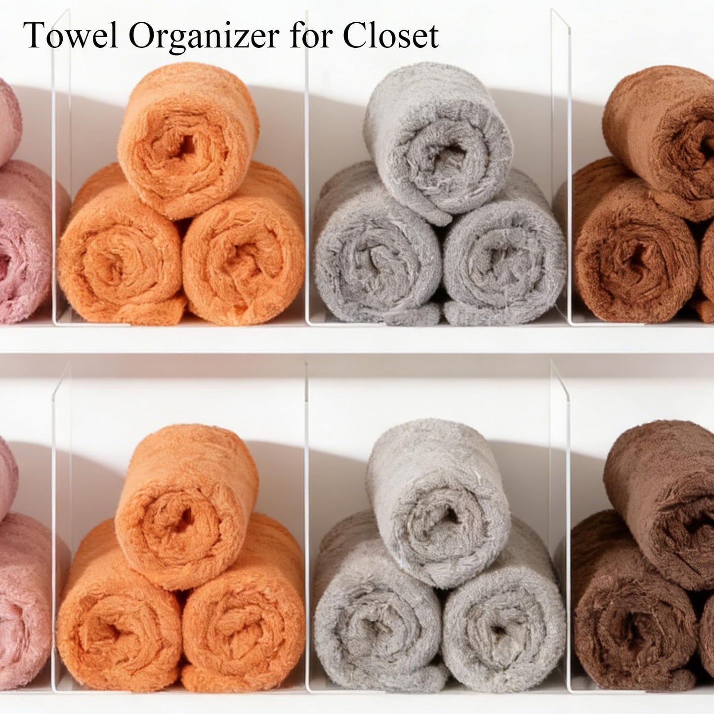 Lebouri Shelf Dividers for Closet Organization: 12" Tall x 10" Deep Acrylic Closet Shelf Dividers for Clothes Sweater Purse - Clear Organizers and Storage Separators for Home Space Saver Enthusiasts