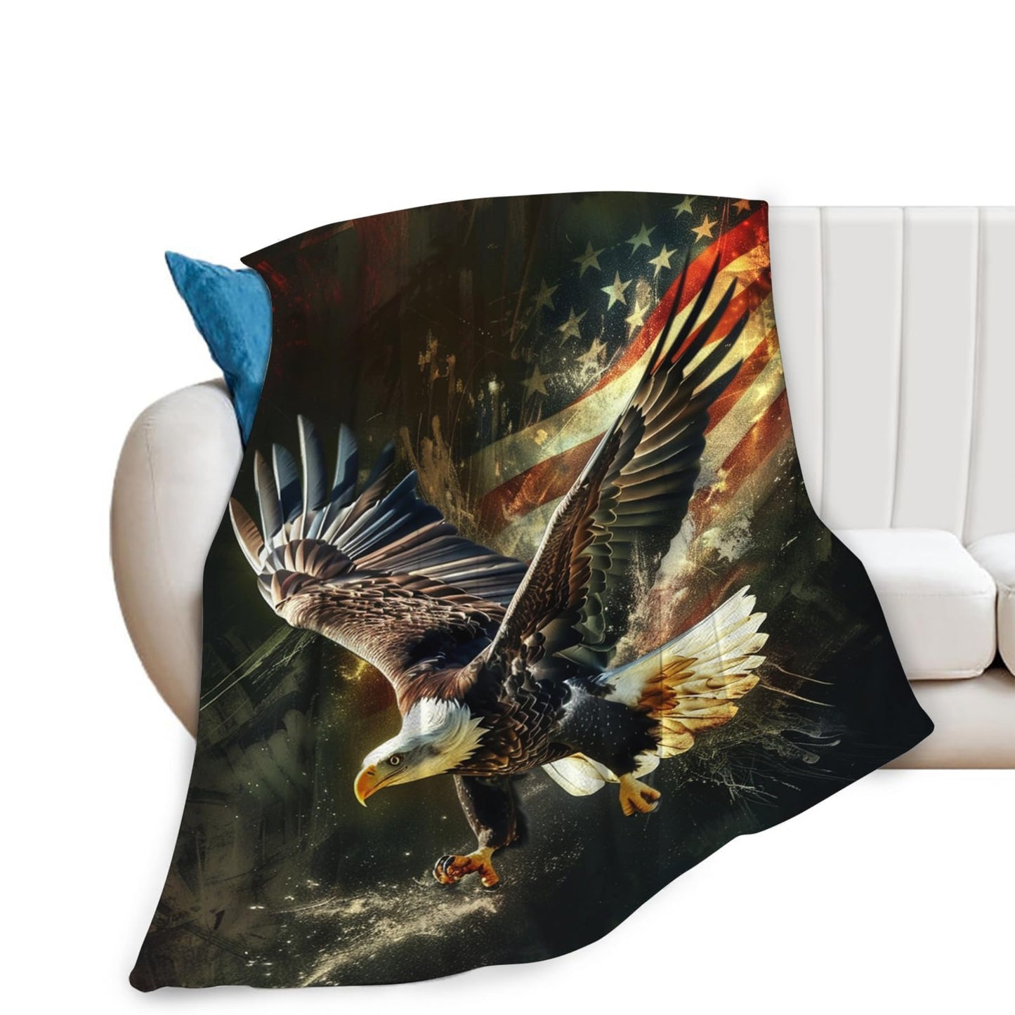 Tijuboni American Eagle Throw Blanket Eagle Gifts for Girls Boys Women Men Kids Adults Soft Flannel Fleece Blanket for Couch Sofa Bed Home Decor 40"x50"