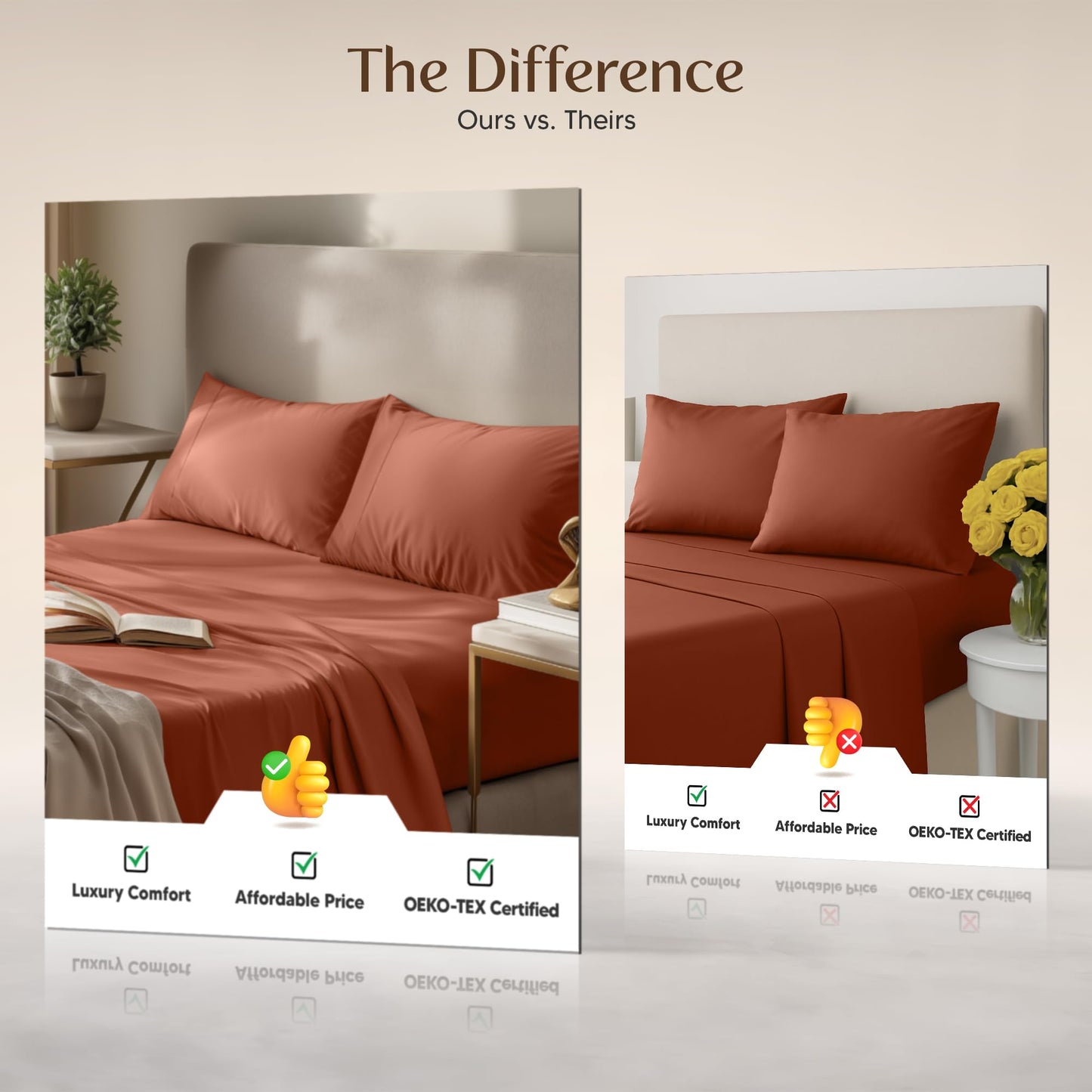 Utopia Bedding Queen Size Sheet Set – 4 Piece Bed Sheets, Soft and Breathable Microfiber, Includes 1 Fitted Sheet, 1 Flat Sheet and 2 Pillowcases – Oeko Tex (Orange)