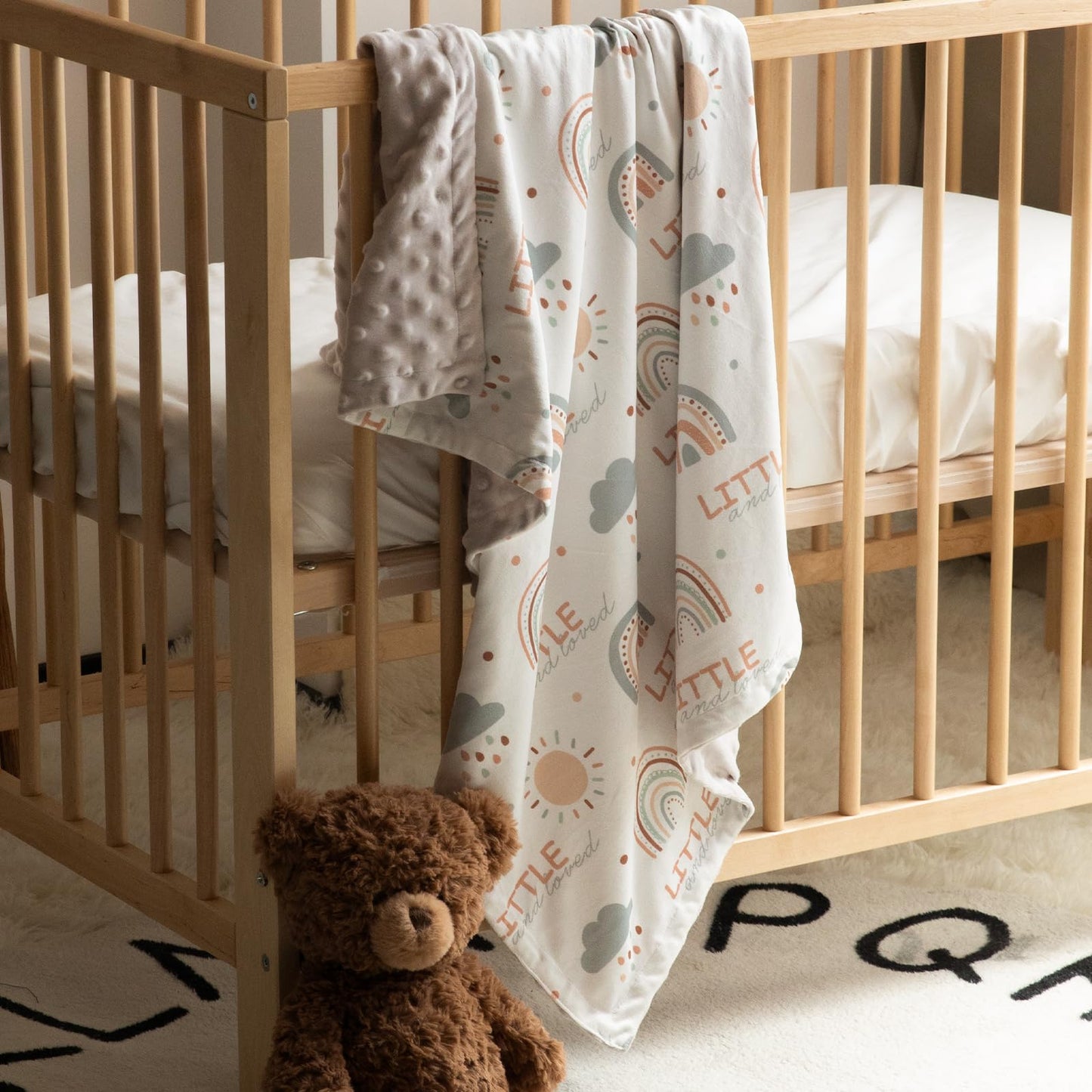 CIVARUA KIDS Baby Blankets for Unisex Boys Girls - Super Soft Clouds Rainbow Nursery Minky Blankets, 30 x 40 Inch Dotted Fleece Backing, Printed Bed Throws Newborn