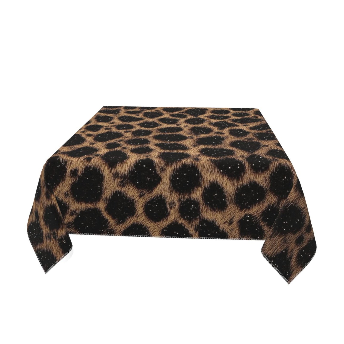 Entemne Square Table Cloth 55x55 Inch Leopard Print Pattern Tablecloth Washable Soft Wrinkle Free Dust Proof Card Table Cover for Tea Party Picnic Kitchen Dining Decor