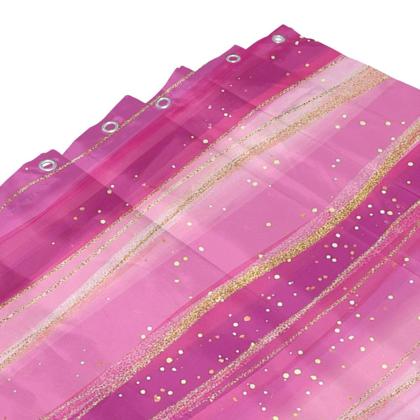 HSYOYO Pink Purple Glitter Shower Curtains for Bathroom Waterproof Shower Curtain Set with 12 Plastic Hooks Washable Bathroom Curtain Modern Bathroom Decor 72" W x 72" L
