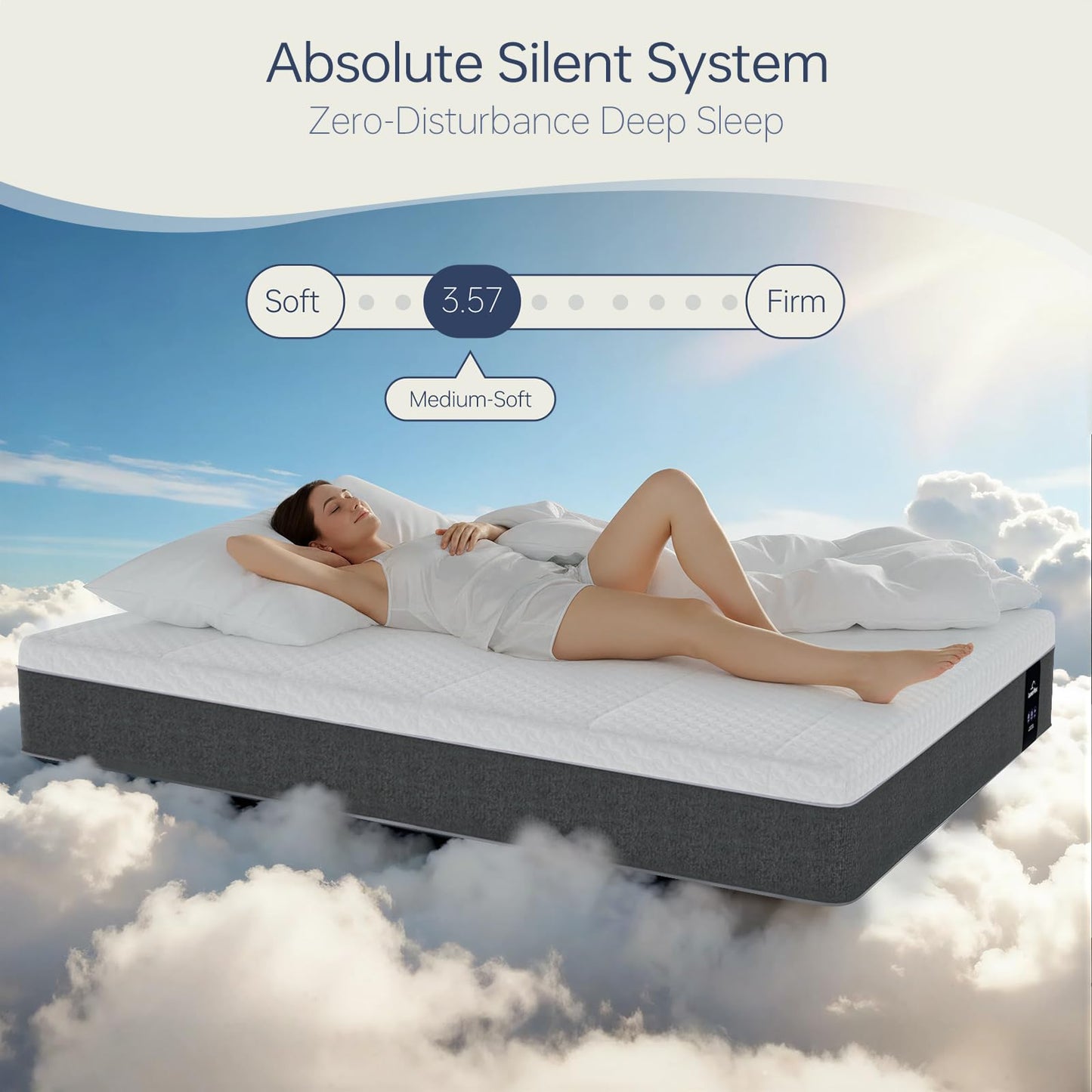 Lunarflex Twin 12 Inch Memory Foam Mattress in a Box, Ice Silk Cooling Cover, Medium Soft Feel, Pressure Relief & Motion Isolation, Cooling Bed Mattress