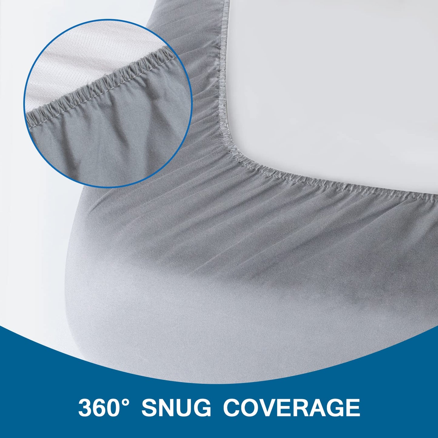Cot Sheets 31" x 75", 2 Pack Cot Size Sheet Fitted with Narrow Twin/Camp Bunk/Rvs Bunk/Guest Beds/Army Cots/Trifold Mattress, Super Soft Breathable Microfiber Bed Cover, Bottom Sheet, Gray