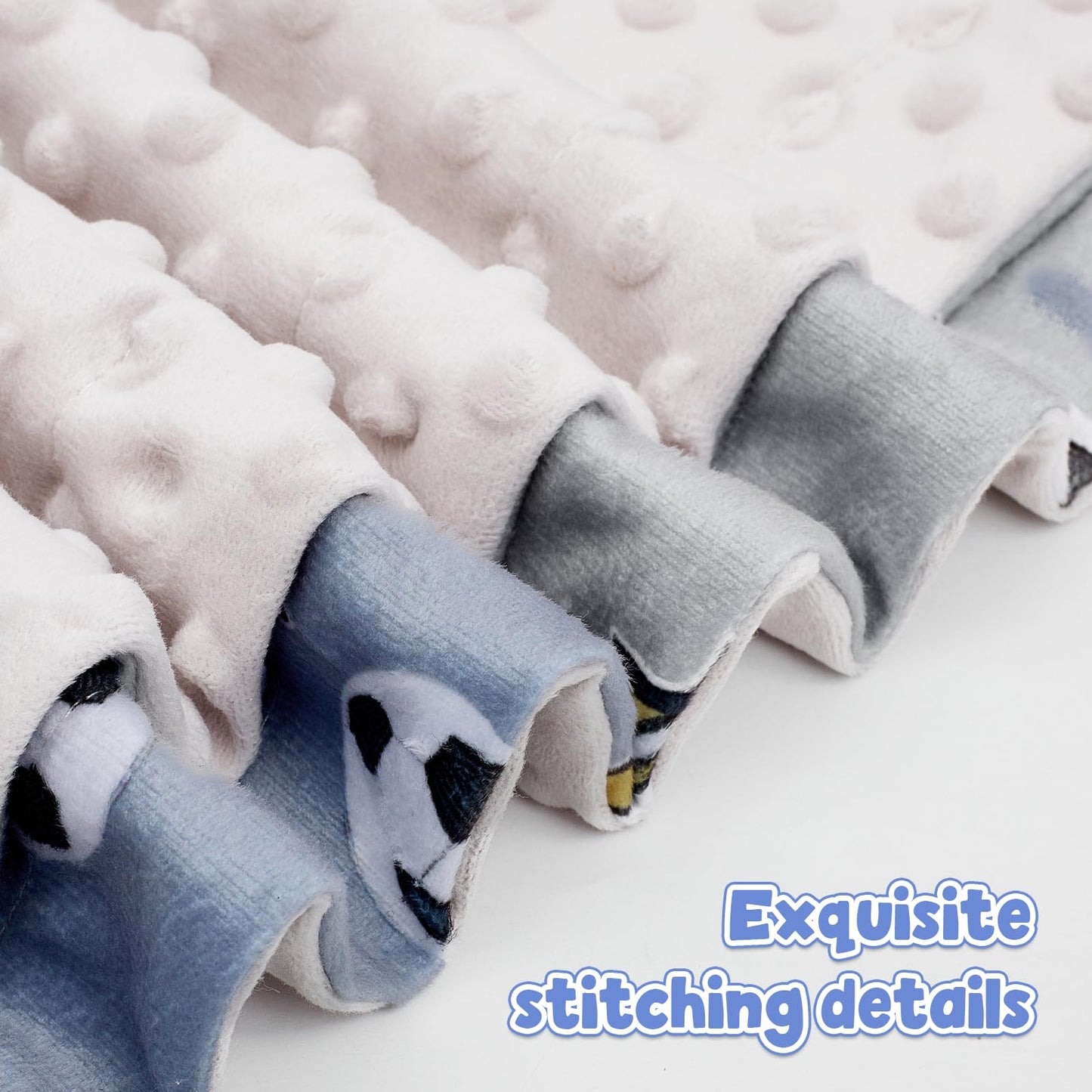 Baby Blanket for Boys Girls Super Soft Double Layer Minky with Dotted Backing Cute Cow Crib Receiving Blanket Bed Throws for Newborns Nursery Stroller Toddler 30 x 40 Inch (Grey Soccer)