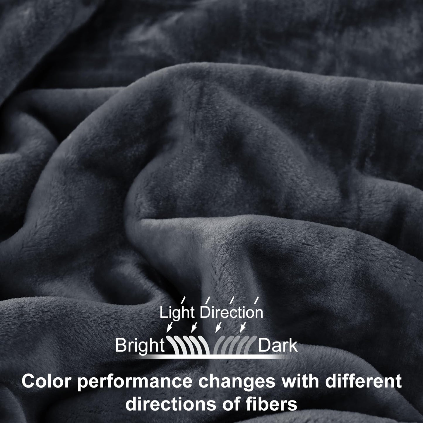 JYK Korean Style Mink Fleece Blanket Queen 3.5 LB, 1 Ply Extra Soft,Lightweight Flannel Blanket,Breathable Plush Fuzzy Cozy Queen Blanket for Couch Sofa Bed Camping 79x91 Inches, Dark Grey