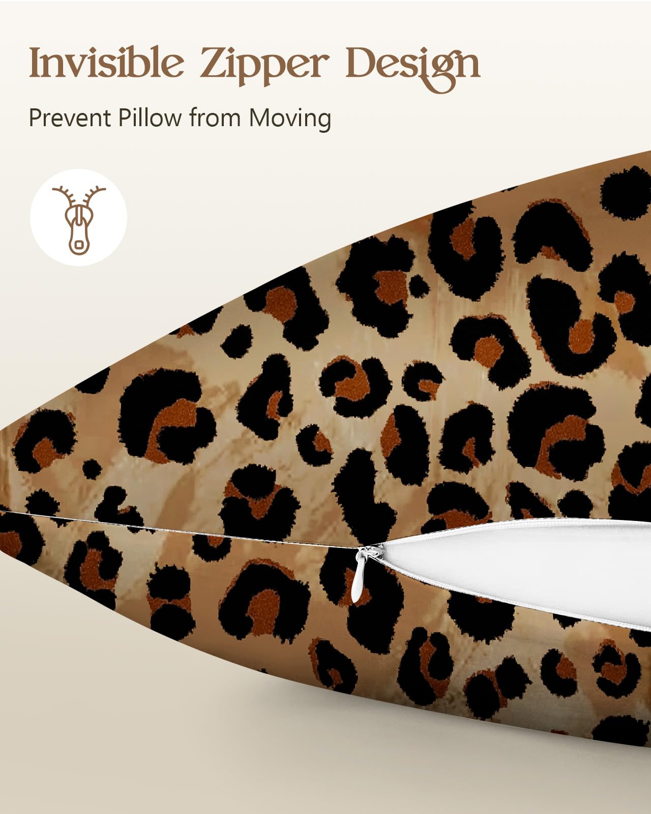 Miss Adola Silk Pillowcase 2 Pack - Pillow Cases 20" x 30" Queen Size Set of 2 for Hair and Skin Smooth Soft Breathable with Hidden Cute Zipper Cooling Pillow Covers for Sleeping, Leopard