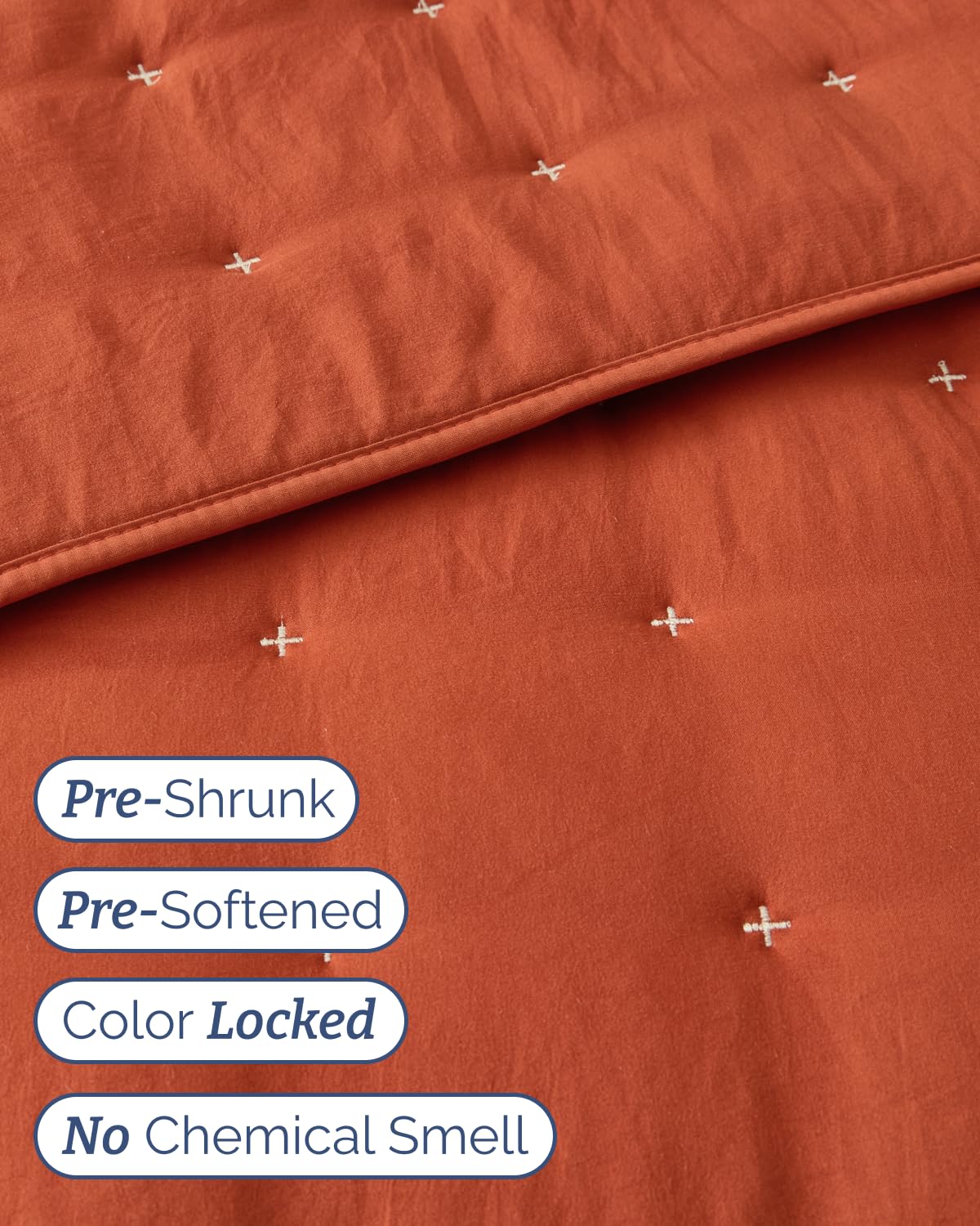 Quilts Full Size - Bedspread for Full Size - Lightweight Comforter Set - Quilt Bedding Set for All-Seasons - Ultra Soft, Breathable & Comfy - Summer Coverlet w/ 2 Pillow Shams - 80" x 80", Terracotta
