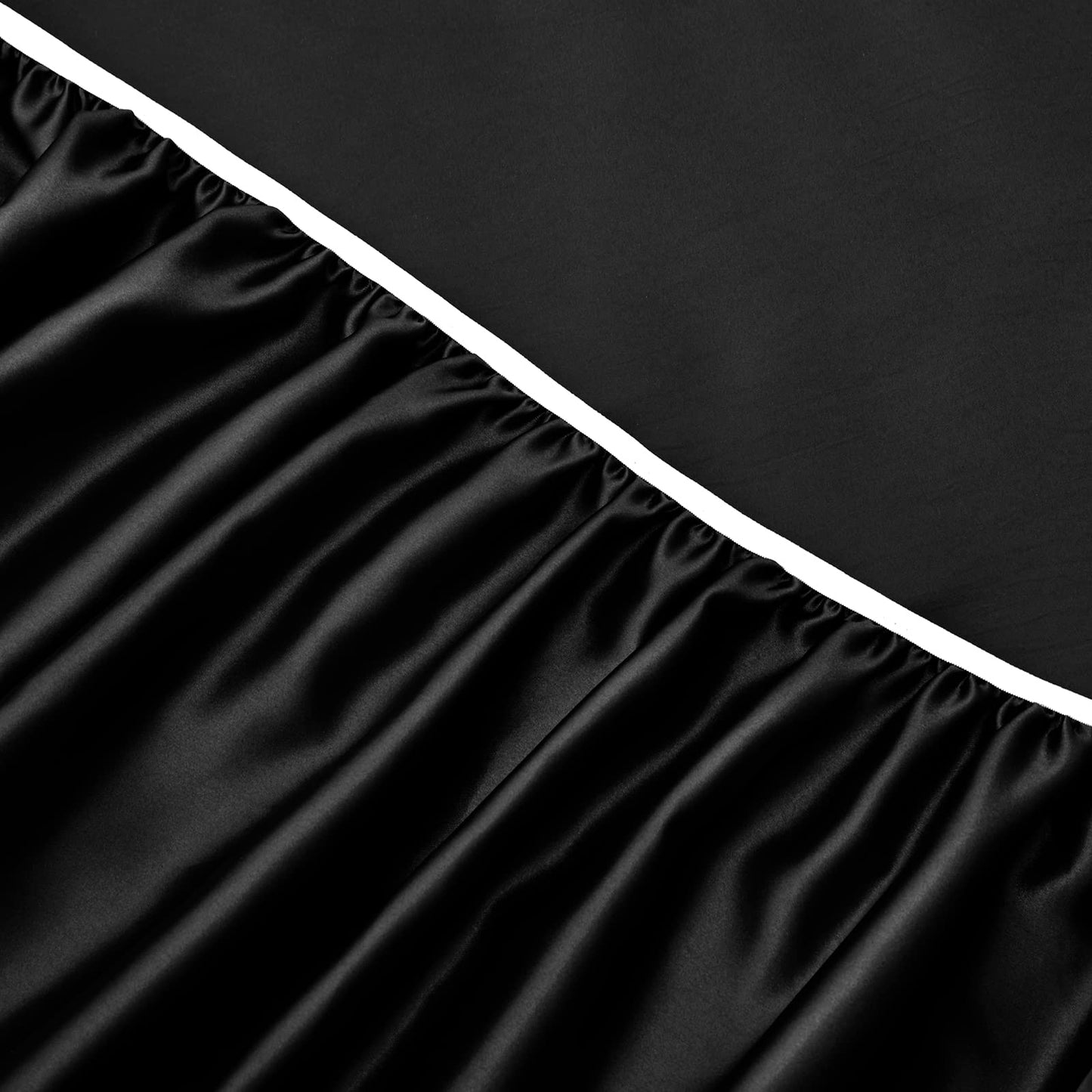 Horbaunal 6 Piece Satin Sheet Set King Size Luxury Silky & Soft Black Satin King Bed Sheet Set with 16" Deep Pocket, 1 Fitted Sheet, 1 Flat Sheet, 4 Pillowcases