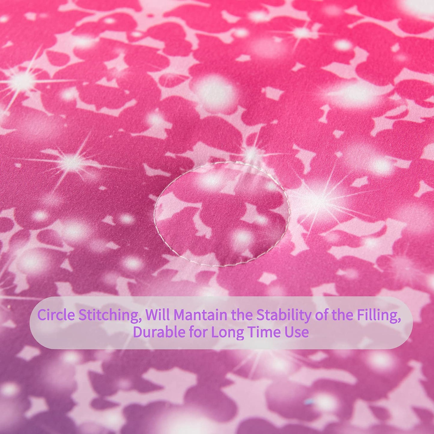 RYNGHIPY 6Pcs Twin Gradient Pink Purple Glitter Comforter Sets for Teens Girls Kids, Colorful Rainbow Glitter Themed Bedding Set