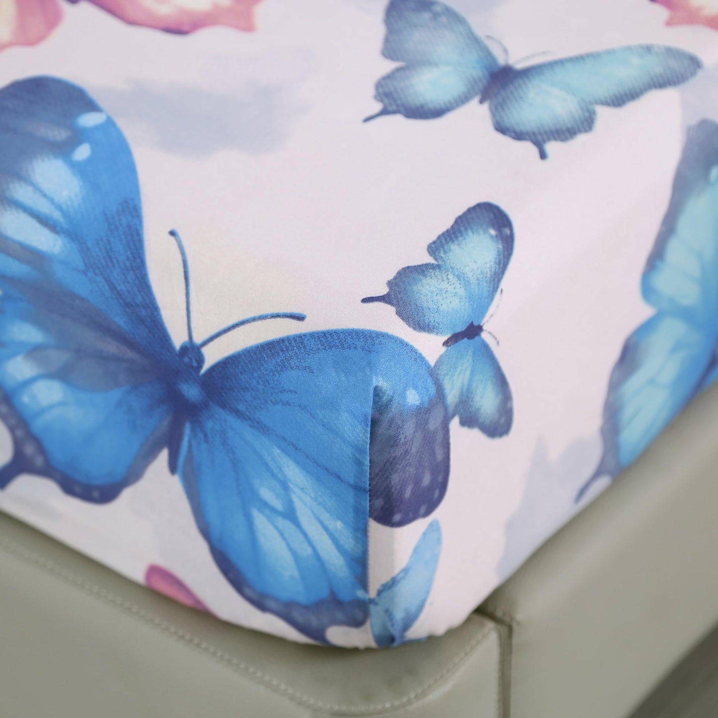 SDIII Colorful Butterfly Full Fitted Sheet with 2 Pillowcases, Deep Pocket Soft Microfiber Butterfly Bed Sheet Full Size for Kids