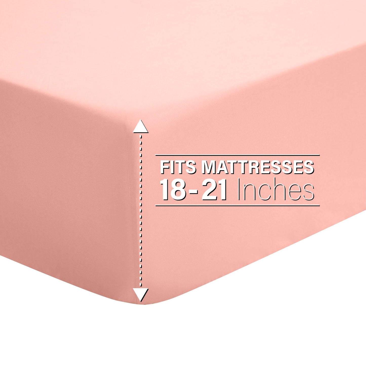 Modern Threads 6-Piece Bed Sheet Set - Deep Pocket, Soft Brushed Microfiber Sheets, Cool & Breathable for Mattress Up to 21 Inches, Includes 4 Pillowcases, Flat & Fitted Sheets, Cloud Pink Queen