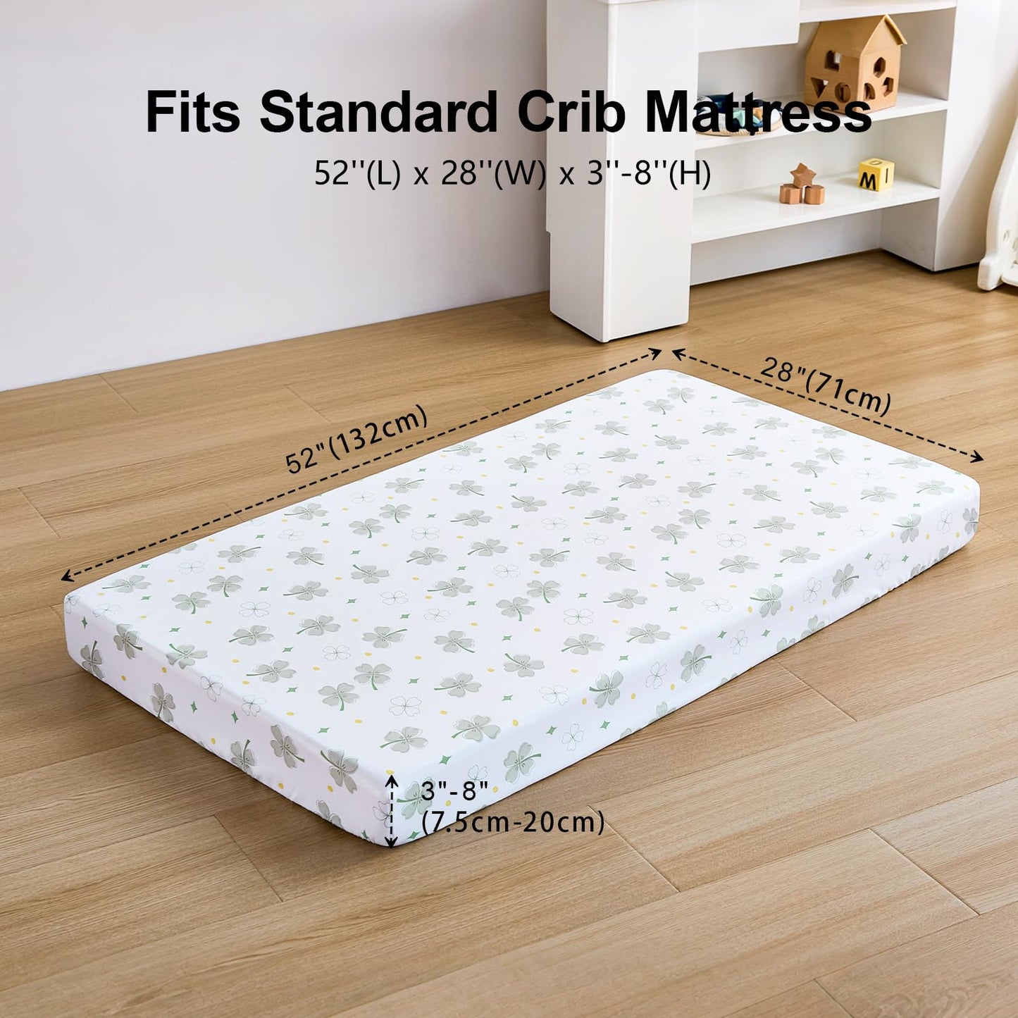 4 Pack Baby Crib Sheets for Boys Girls - Ultra Soft & Skin-Friendly Fitted Crib Sheet for Standard Crib and Toddler Mattress, 52"x28"(Green)
