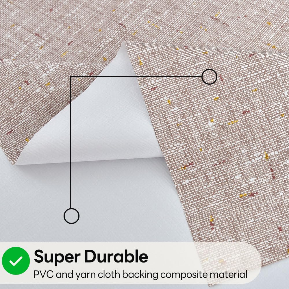 Yofori Wipeable Waterproof Tablecloth for Rectangle Table Heavy Duty Vinyl Tablecloths Outdoor PVC Table Cover for Picnic(A-Beige, 54'' x 72'')