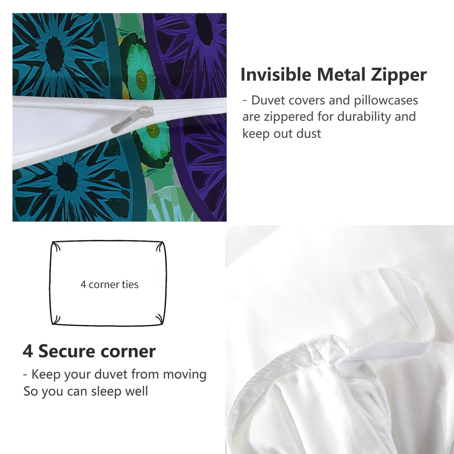 Super Soft Abstract Mosaic Duvet Cover Set Twin Size, Islamic Style Geometric Circles Pattern Bedding for Kids Boys Girls Teens - Breathable and Anti-Allergic Soft Comforter Cover 2 Pillow Shams
