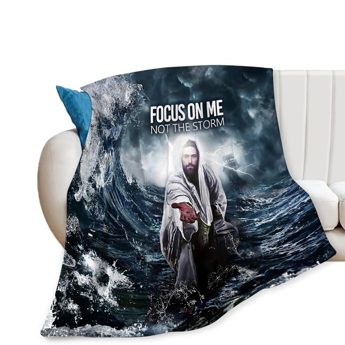 Tijuboni Christian Jesus Throw Blanket Religious Faith Gifts for Women Men Girls Boys Kids Adults Soft Flannel Fleece Blanket for Couch Sofa Bed Home Decor 40"x50"