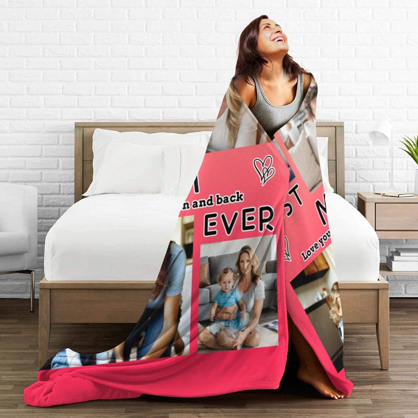 Dewoofly Personalized Photos Flannel Throw Blankets Custom Gift for Your Best Mom Ever, Customized Blanket All Seasons for Birthday Mother's Day Presents 60"x50" (Print in USA)