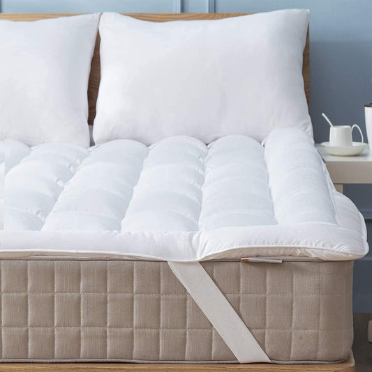 Ultra Soft Mattress Topper - Cloud-Like Mattress Pad for Back Pain Relief - Breathable Cooling Material for Hot Sleepers, Dark White (Twin)