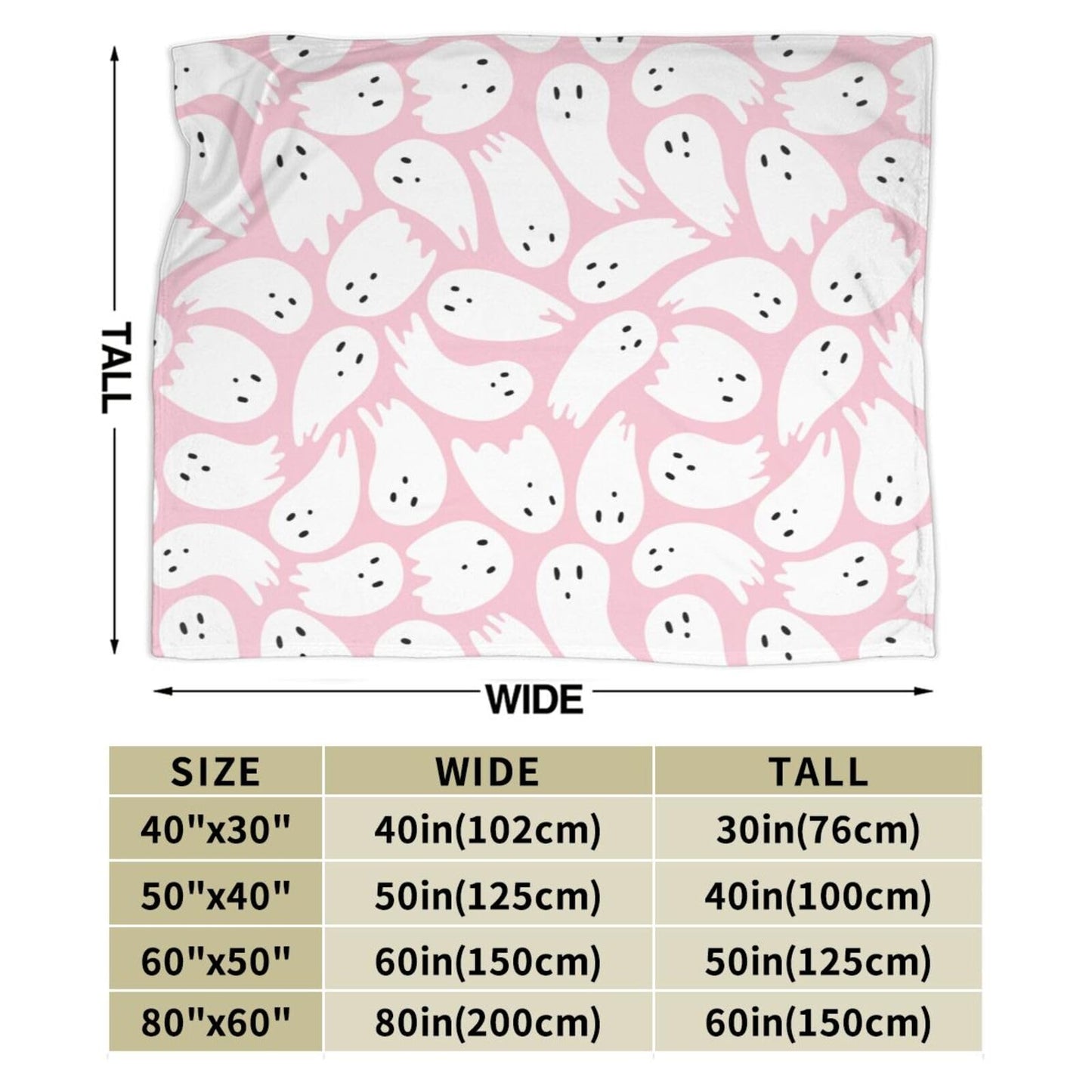 PDDCWAY Pink Halloween Blanket 40"x50" Cartoon Ghost Fleece Throw Blanket for Bed Sofa Couch Kids Kawaii Cute Plush Blanket Pink Fuzzy Blankets Bedroom Flannal Blankets