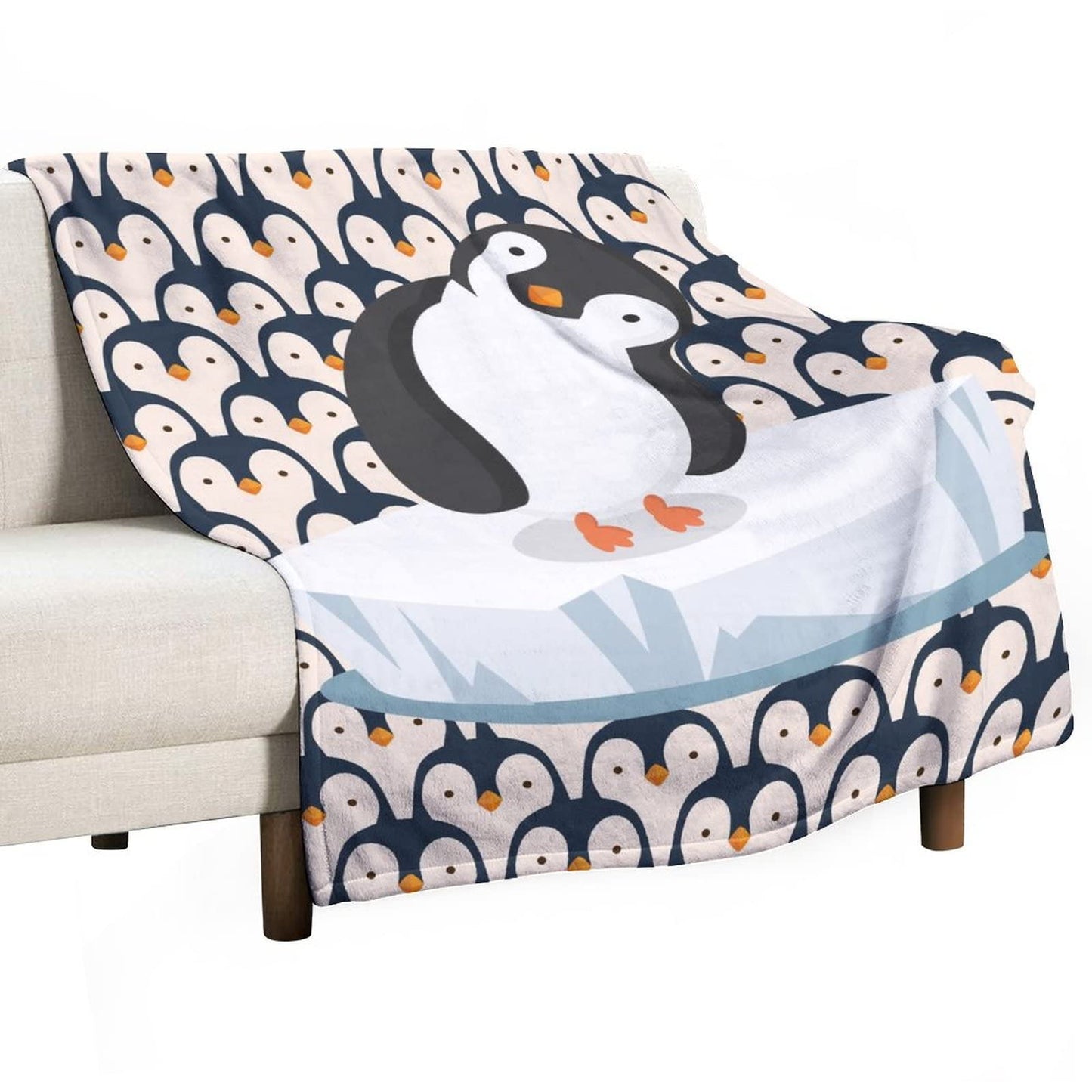 Penguin Blanket Gifts - 60"x80" Cute Throw Blanket for Adults, Kids - White Soft Plush Blankets for Bed, Couch & Living Room