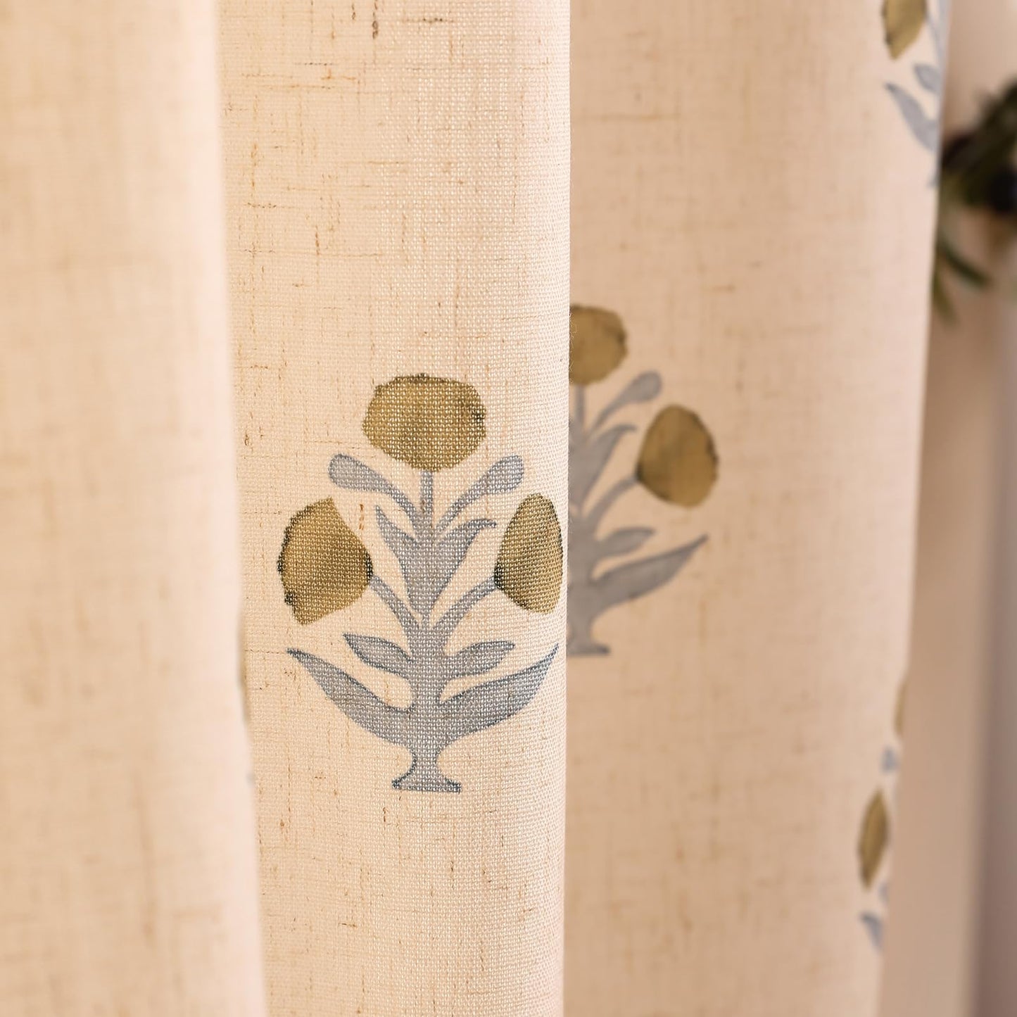 patdrea Designer French Linen Curtains Set of 2 Panels,53"x63"-Istana